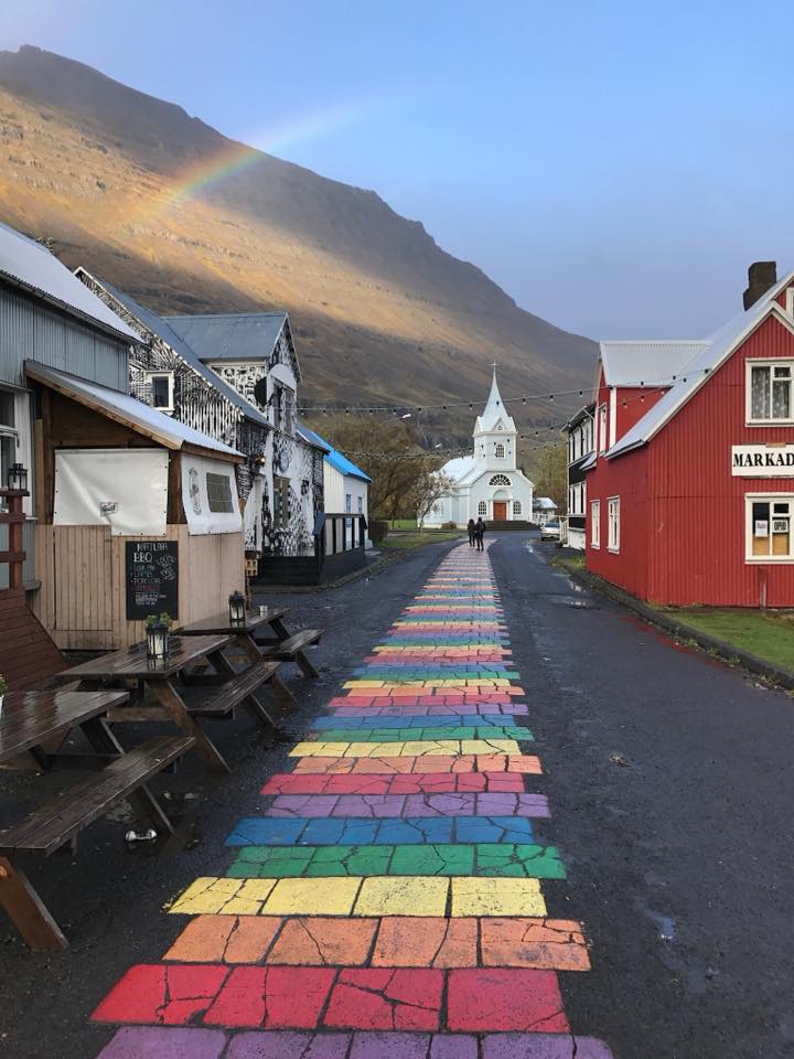 Rainbow path and sky