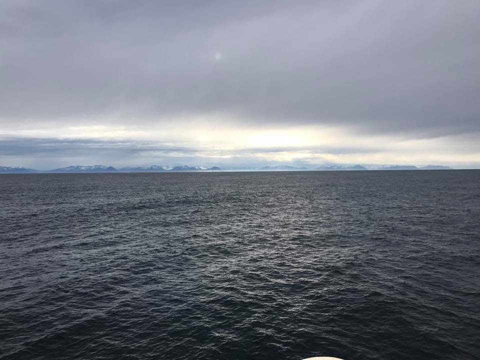 Looking back from the Grímsey Ferry
